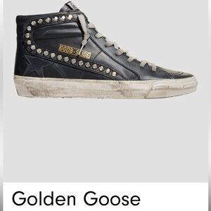 Golden Goose Slide Mid Top Leather Stud Sneakers. Size 7.